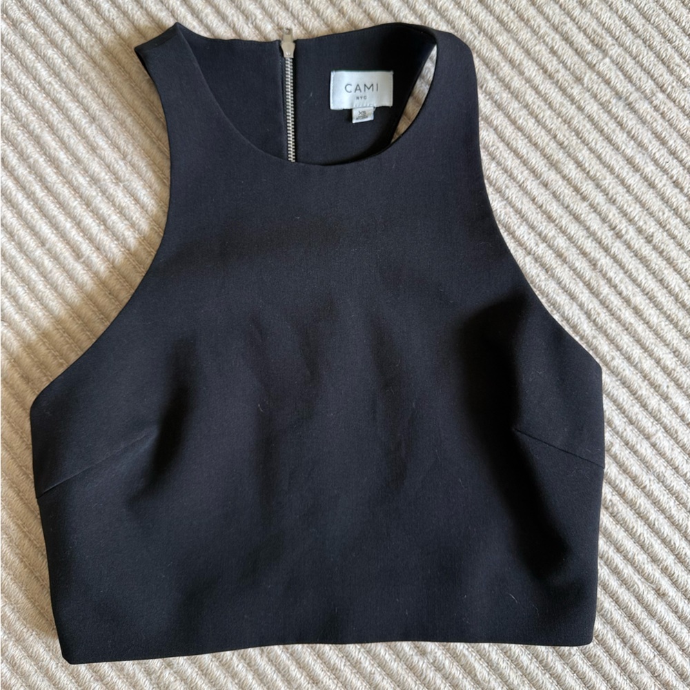 Cami NYC Black High-Neck Crop Top